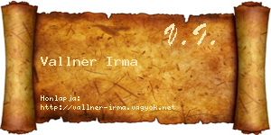 Vallner Irma névjegykártya