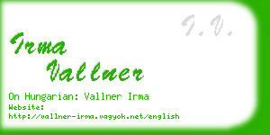 irma vallner business card